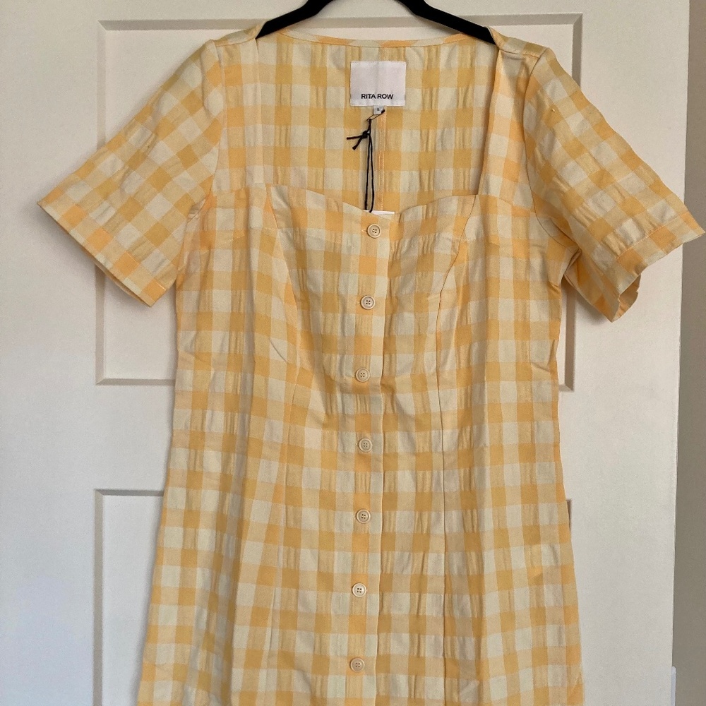 Rita Row NWT Yellow Gingham Check large